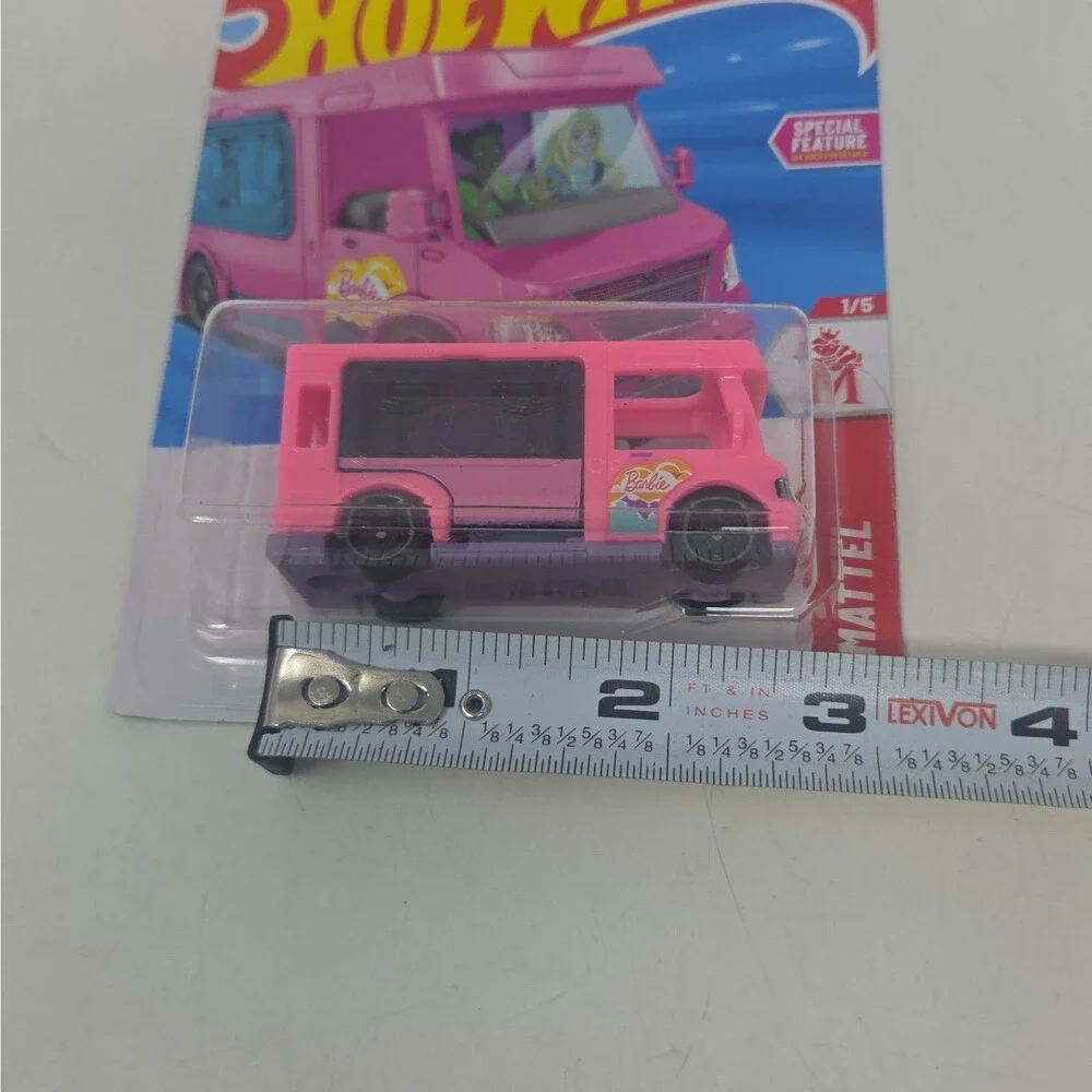 Hot Wheels Lot 2 Barbie Pink Van 1/5 Special Feature • Mattel Die‑Cast Sealed